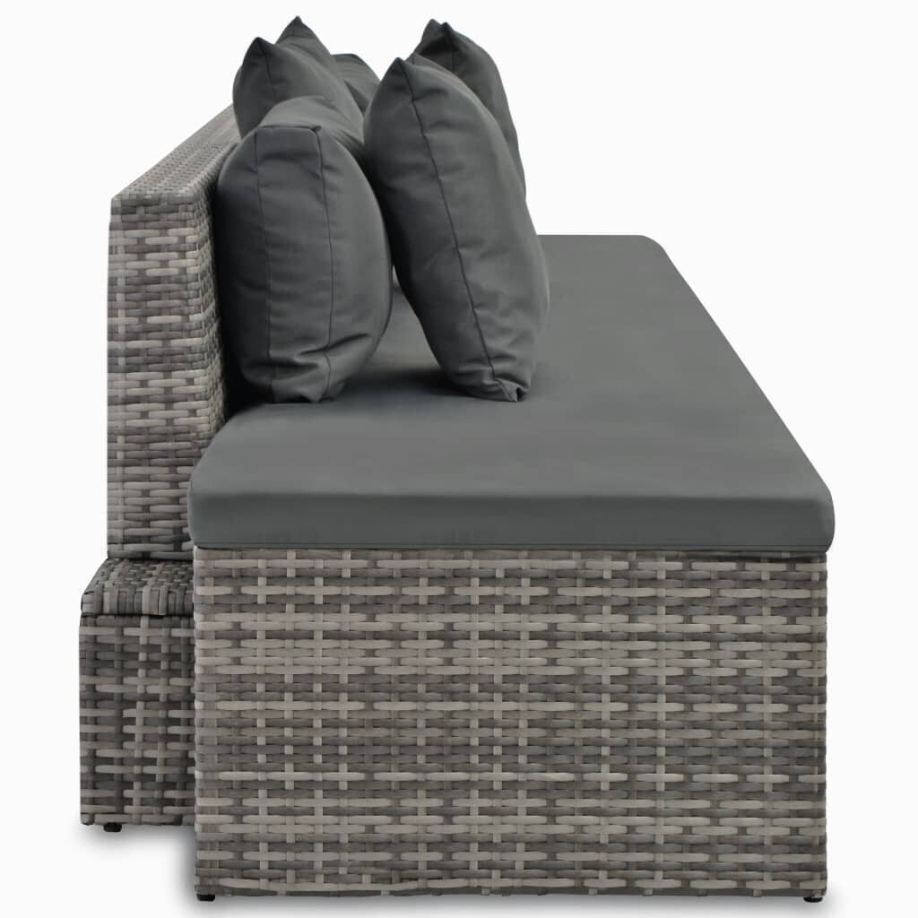 Sodo poilsio baldų komplektas su pagalvėlėmis, 4d., pilkos spalvos kaina ir informacija | Lauko kėdės, foteliai, pufai | pigu.lt