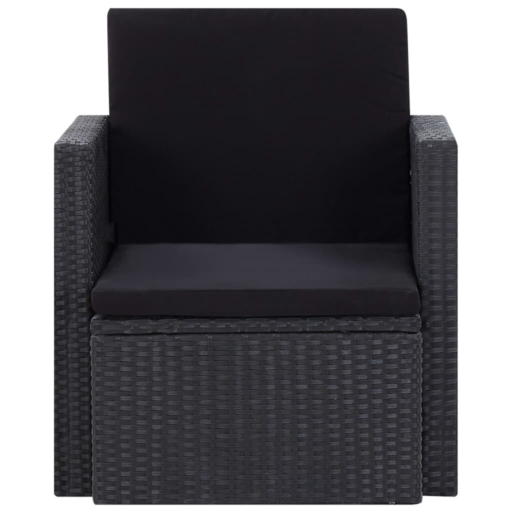 Sodo kėdė su pagalvėlėmis, juoda цена и информация | Lauko kėdės, foteliai, pufai | pigu.lt