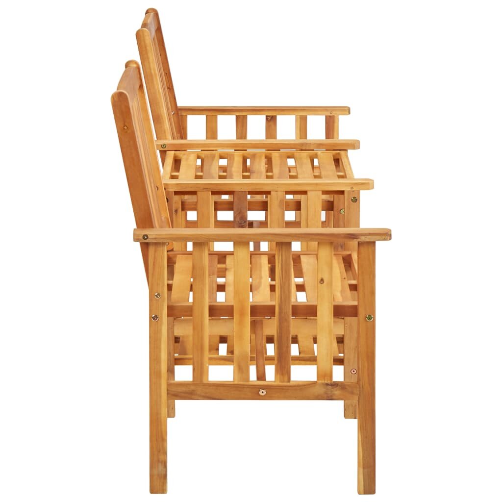 Sodo kėdės su arbatos staliuku, 159x61x92 cm, rudas kaina ir informacija | Lauko baldų komplektai | pigu.lt