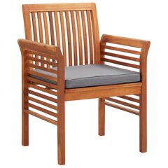 Sodo valgomojo kėdės su pagalvėlėmis, 3 vnt., rudos kaina ir informacija | Lauko kėdės, foteliai, pufai | pigu.lt