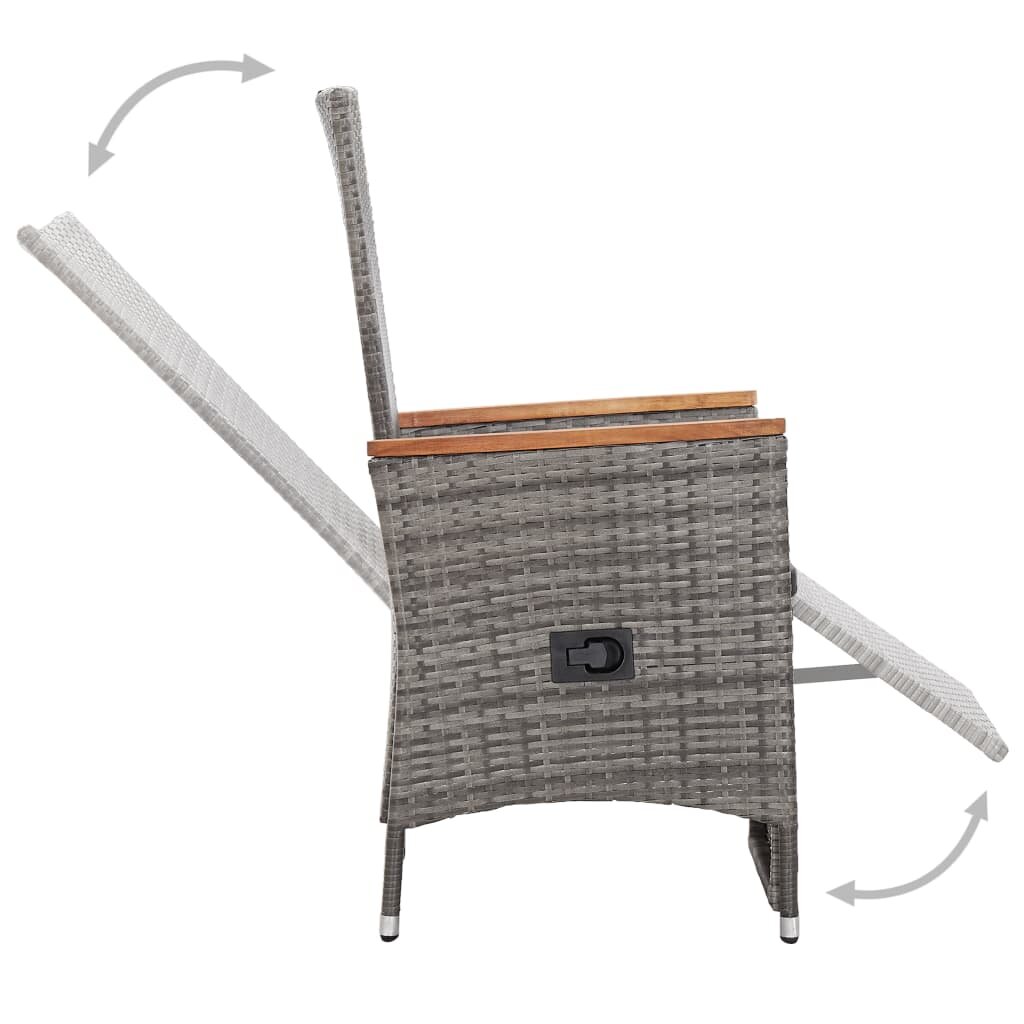 Atlošiamos sodo kėdės su pagalvėlėmis, 2vnt., pilkos kaina ir informacija | Lauko kėdės, foteliai, pufai | pigu.lt