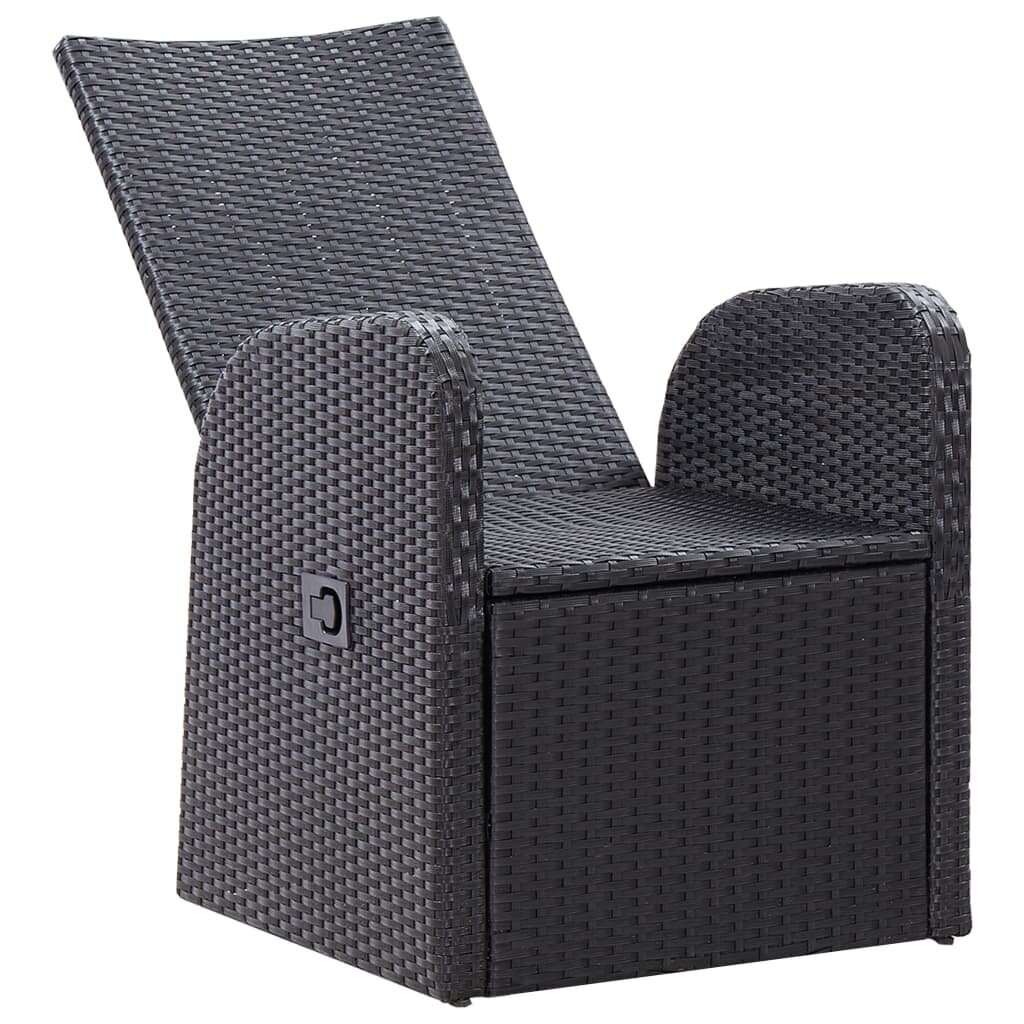 Atlošiamos sodo kėdės su pagalvėlėmis, 2vnt., juodos kaina ir informacija | Lauko kėdės, foteliai, pufai | pigu.lt