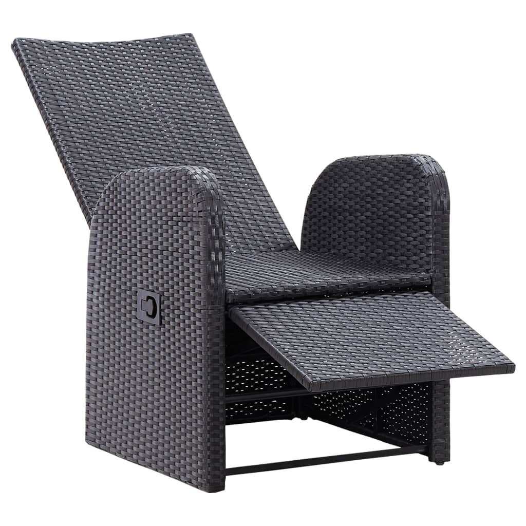 Atlošiama sodo kėdė su pagalvėle, juoda kaina ir informacija | Lauko kėdės, foteliai, pufai | pigu.lt