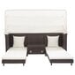 Ištraukiama trivietė sofa-lova su stogeliu, ruda kaina ir informacija | Lauko kėdės, foteliai, pufai | pigu.lt