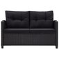 Sodo sofos komplektas su pagalvėlėmis, 6 dalių, juodas цена и информация | Lauko baldų komplektai | pigu.lt