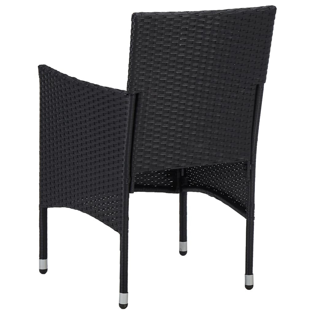 Sodo valgomojo kėdės, 2 vnt., juodos kaina ir informacija | Lauko kėdės, foteliai, pufai | pigu.lt