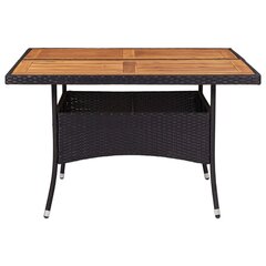 Lauko valgomojo stalas, juodas цена и информация | Садовые столы, столики | pigu.lt
