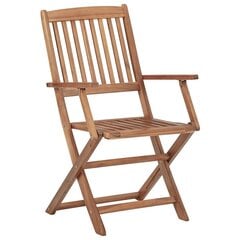 Складные уличные стулья, 4 шт., коричневые цена и информация | Садовые стулья, кресла, пуфы | pigu.lt