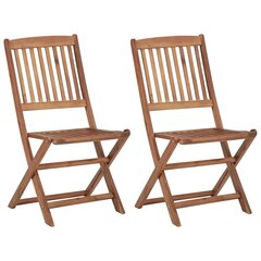 Складные садовые стулья, 2 шт., коричневые цена и информация | Садовые стулья, кресла, пуфы | pigu.lt