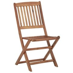 Sulankstomos lauko kėdės, 4 vnt., rudos kaina ir informacija | Lauko kėdės, foteliai, pufai | pigu.lt