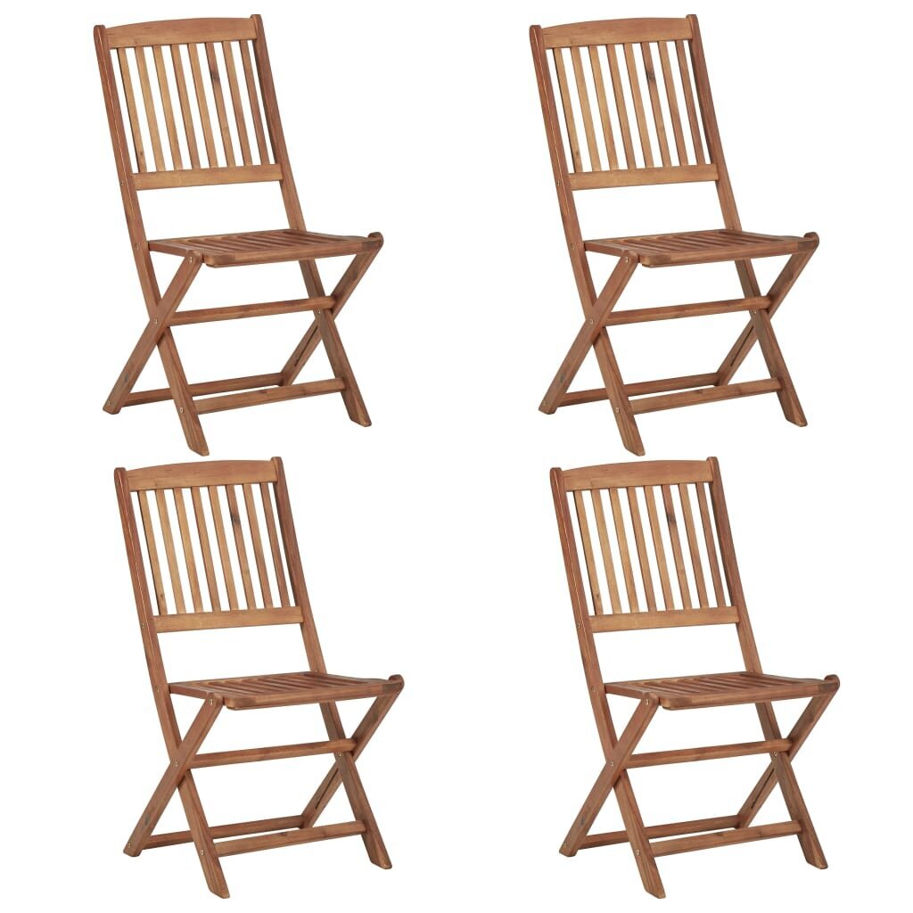 Sulankstomos lauko kėdės, 4 vnt., rudos kaina ir informacija | Lauko kėdės, foteliai, pufai | pigu.lt
