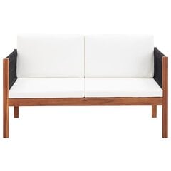 Dvivietė sodo sofa, ruda цена и информация | Садовые стулья, кресла, пуфы | pigu.lt