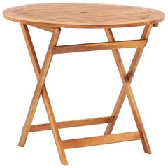 Sulankstomas sodo stalas, 90x75 cm, rudas kaina ir informacija | Lauko stalai, staliukai | pigu.lt
