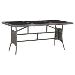 vidaXL Sodo stalas, pilkos spalvos, 170x80x74cm, poliratanas kaina ir informacija | Lauko stalai, staliukai | pigu.lt