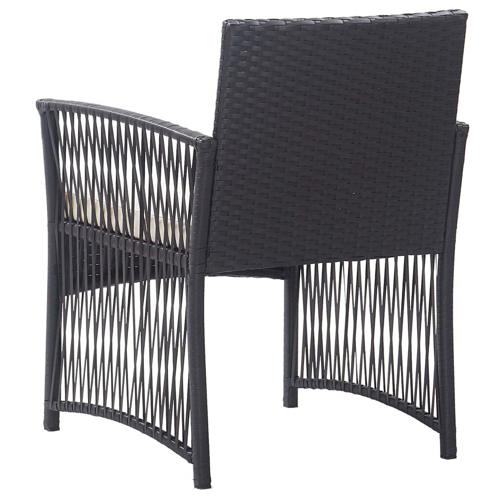 Sodo krėslai su pagalvėlėmis, 2vnt., juodi kaina ir informacija | Lauko kėdės, foteliai, pufai | pigu.lt