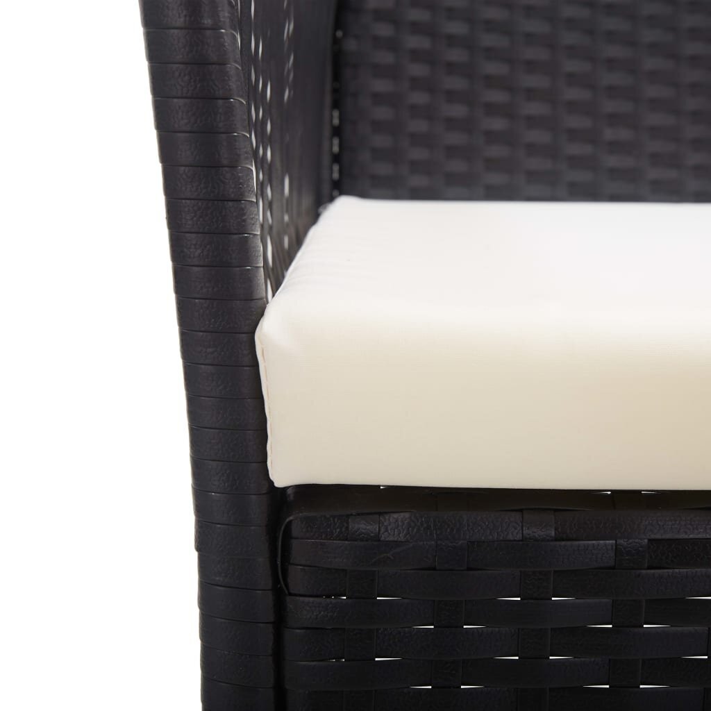 Sodo krėslai su pagalvėlėmis, 2vnt., juodi kaina ir informacija | Lauko kėdės, foteliai, pufai | pigu.lt