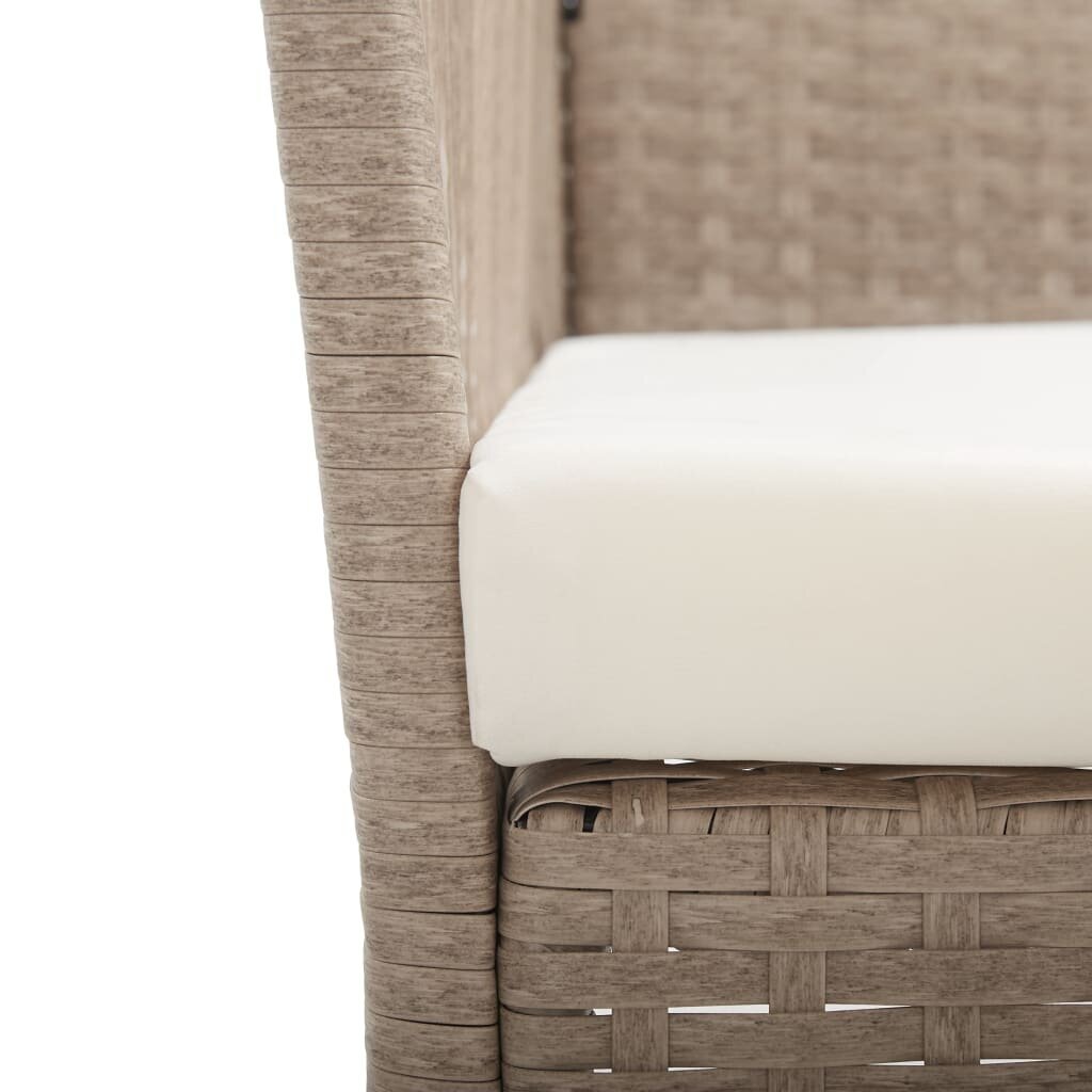 Sodo krėslai su pagalvėlėmis, 2vnt., rudi kaina ir informacija | Lauko kėdės, foteliai, pufai | pigu.lt