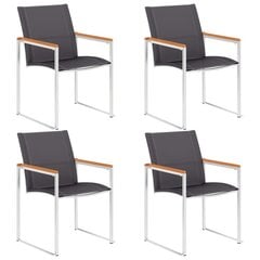 4 - ių sodo kėdžių komplektas vidaXL, pilkas kaina ir informacija | Lauko kėdės, foteliai, pufai | pigu.lt