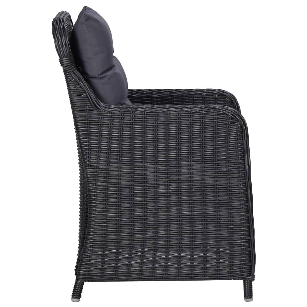 Sodo kėdės su pagalvėlėmis, 2 vnt., juodos kaina ir informacija | Lauko kėdės, foteliai, pufai | pigu.lt