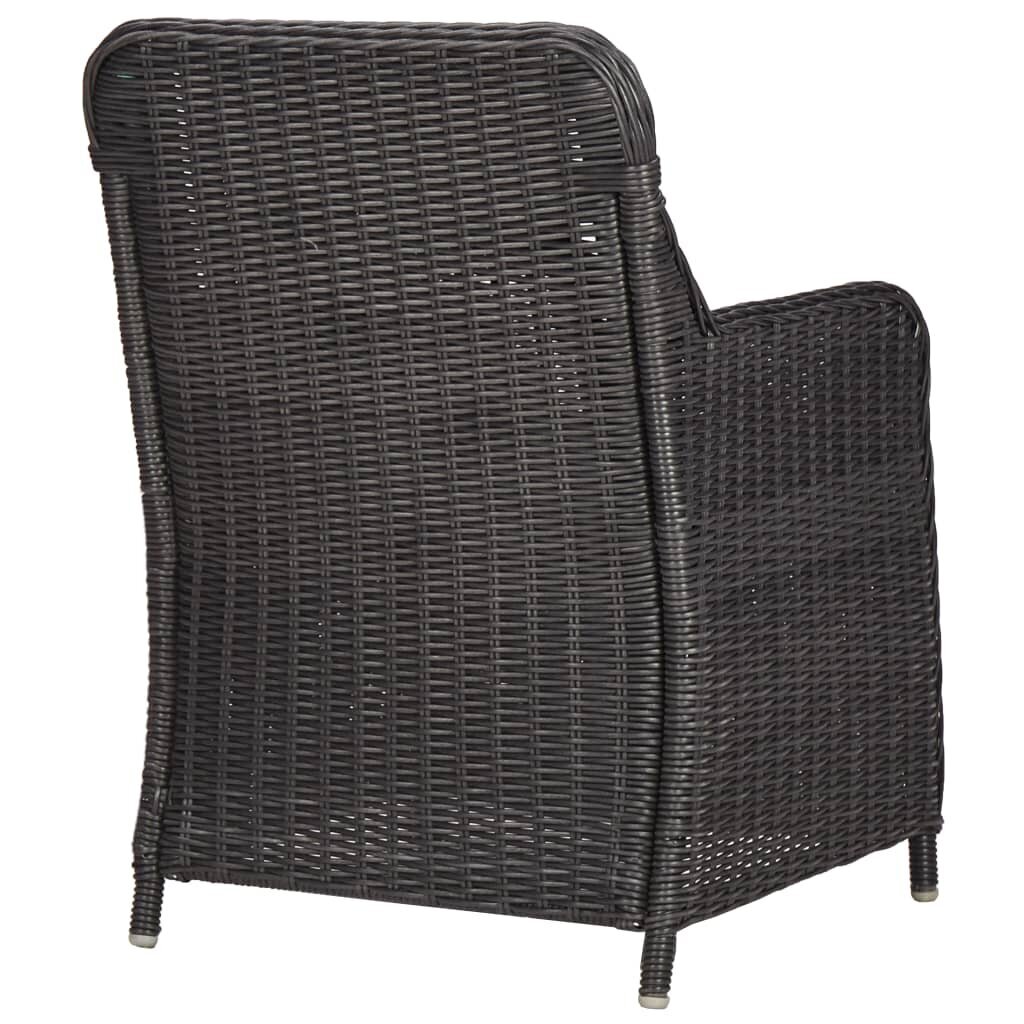 Sodo bistro komplektas su pagalvėmis, 3 dalių, juodas цена и информация | Lauko kėdės, foteliai, pufai | pigu.lt