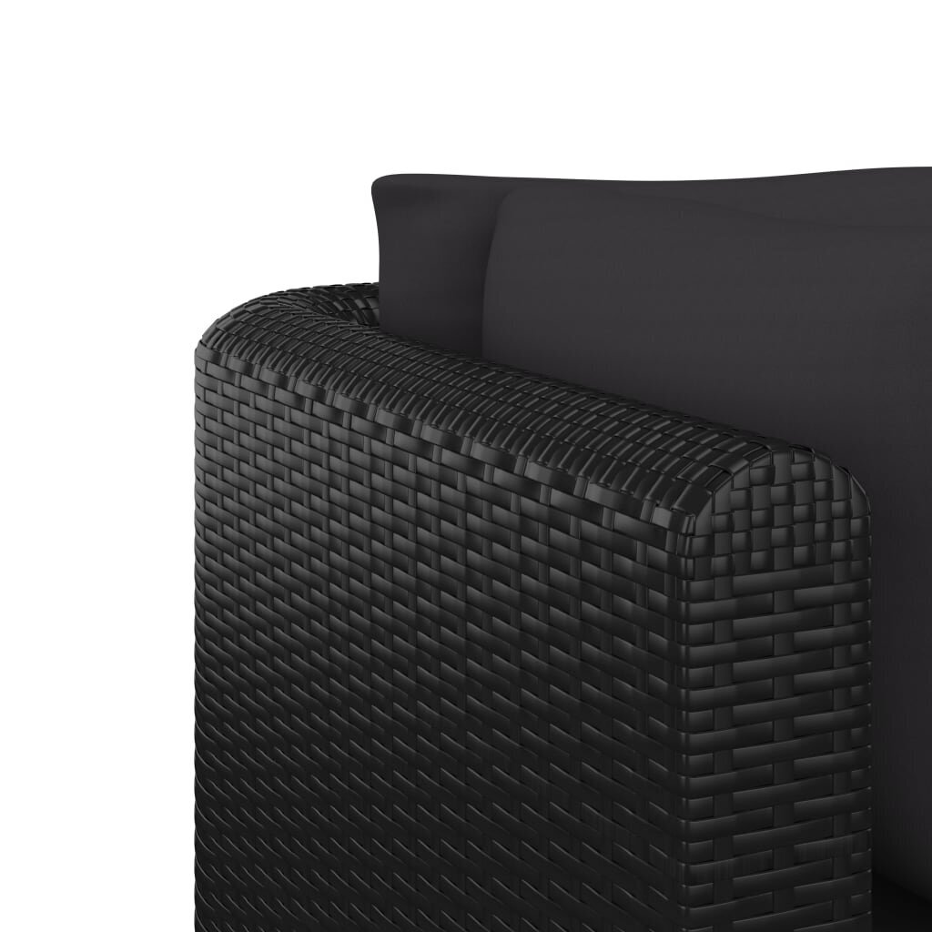 Sodo baldų komplektas su pagalvėmis, juodas kaina ir informacija | Lauko baldų komplektai | pigu.lt
