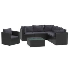 Открытый набор мебели VidaXL, черный цена и информация | Комплекты уличной мебели | pigu.lt