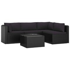 Sodo baldų komplektas su pagalvėlėmis, juodas kaina ir informacija | Lauko baldų komplektai | pigu.lt