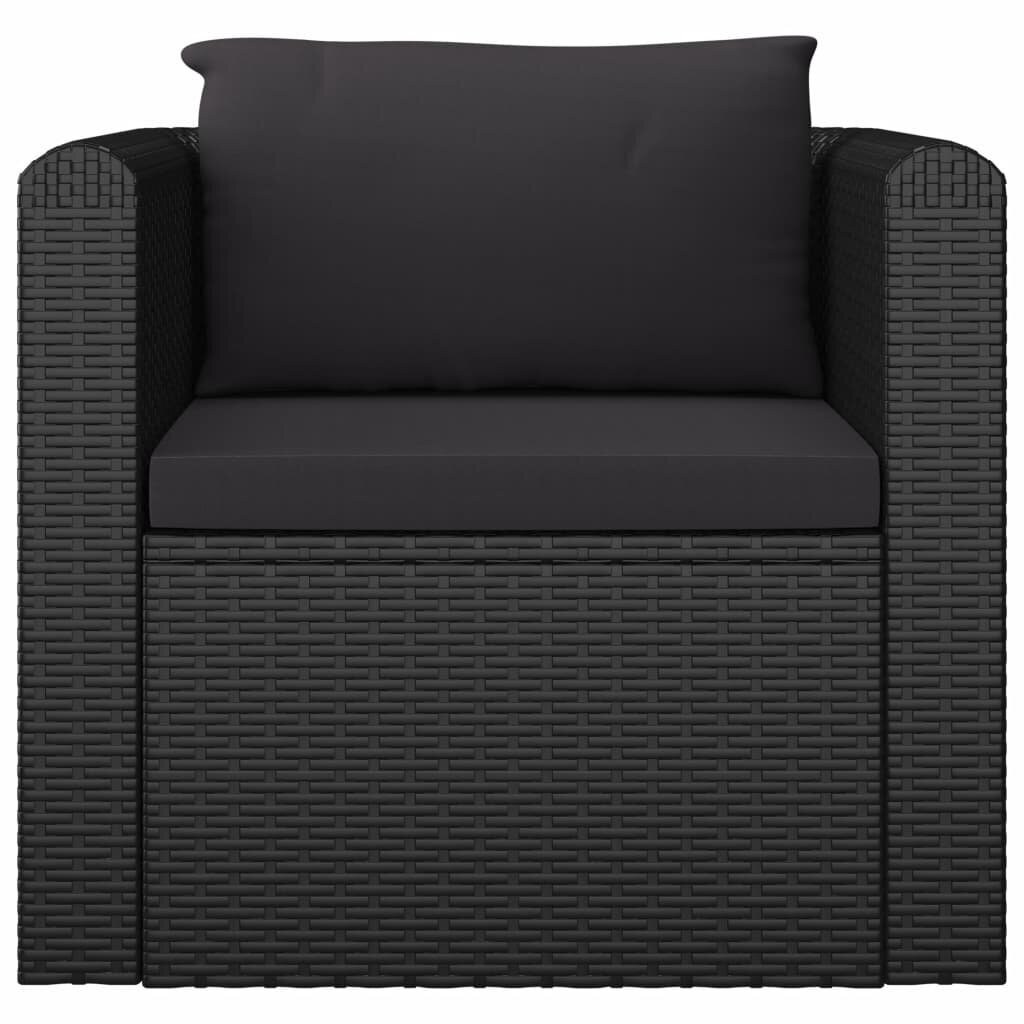 Lauko krėslas su pagalvėlėmis, juoda kaina ir informacija | Lauko kėdės, foteliai, pufai | pigu.lt