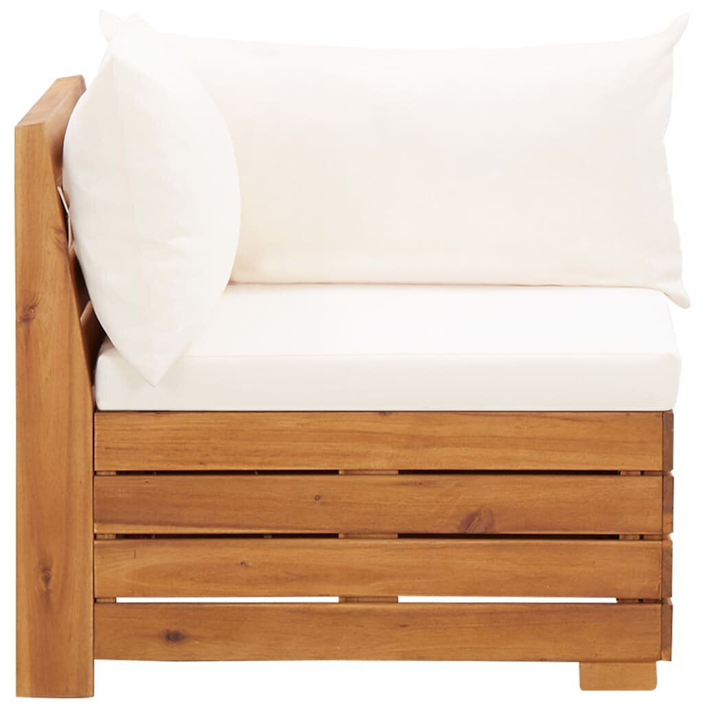 Modulinė kampinė sofa su pagalvėmis, 1vnt., akacijos masyvas цена и информация | Lauko kėdės, foteliai, pufai | pigu.lt