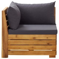 Modulinė kampinė sofa su pagalvėmis, 1vnt., akacijos masyvas kaina ir informacija | Lauko kėdės, foteliai, pufai | pigu.lt