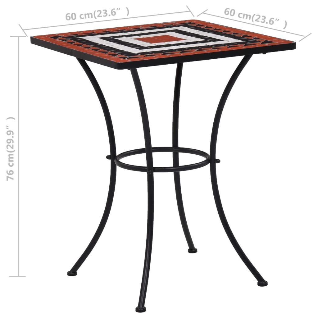 Mozaikinis bistro staliukas, rudas kaina ir informacija | Lauko stalai, staliukai | pigu.lt