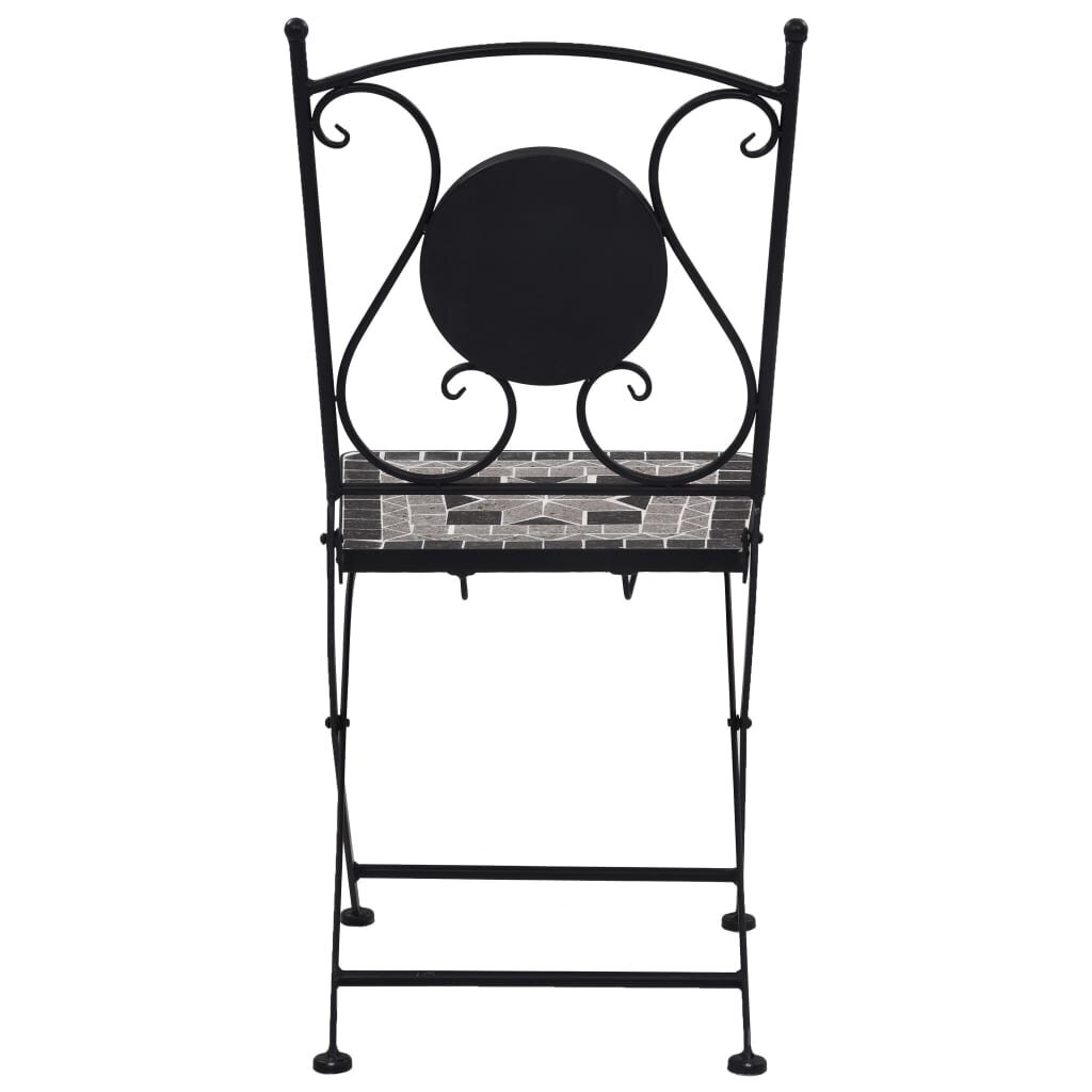 Mozaikinės bistro kėdės, 2 vnt., pilkos spalvos kaina ir informacija | Lauko kėdės, foteliai, pufai | pigu.lt