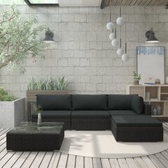 Sodo baldų komplektas su pagalvėlėmis, juodas kaina ir informacija | Lauko baldų komplektai | pigu.lt