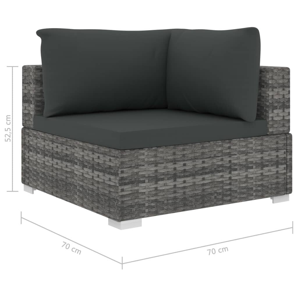 Sodo baldų komplektas su pagalvėmis, pilkas kaina ir informacija | Lauko baldų komplektai | pigu.lt