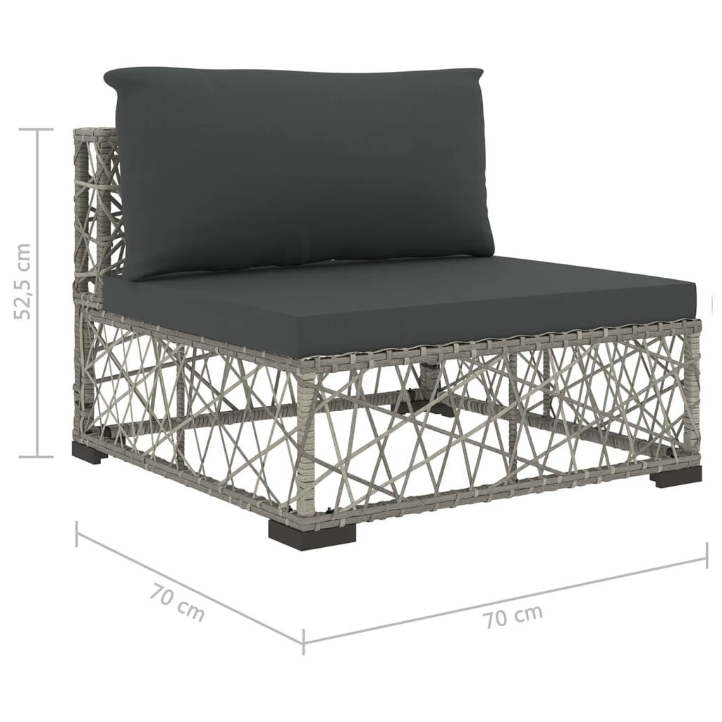 Sodo baldų komplektas su pagalvėlėmis, pilkas цена и информация | Lauko baldų komplektai | pigu.lt