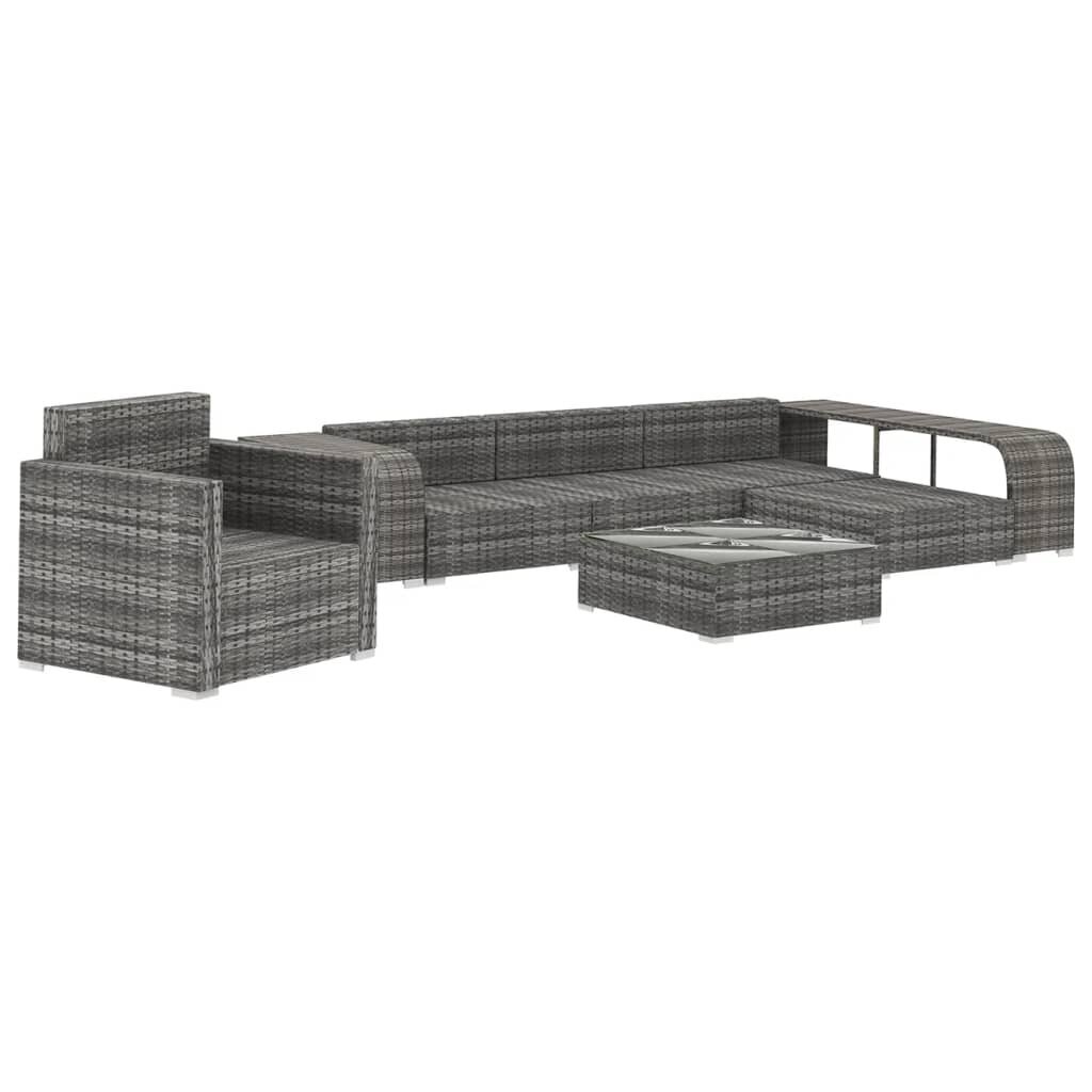 Sodo baldų komplektas su pagalvėlėmis, pilkas kaina ir informacija | Lauko baldų komplektai | pigu.lt
