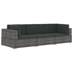 Sodo sofos komplektas su pagalvėmis, pilkas kaina ir informacija | Lauko baldų komplektai | pigu.lt