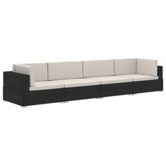 Sodo sofos komplektas su pagalvėlėmis, juodas kaina ir informacija | Lauko baldų komplektai | pigu.lt