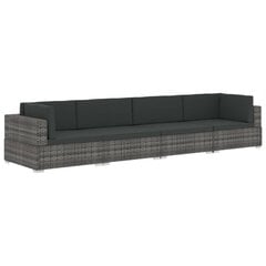 Sodo sofos komplektas su pagalvėmis, pilkas kaina ir informacija | Lauko baldų komplektai | pigu.lt