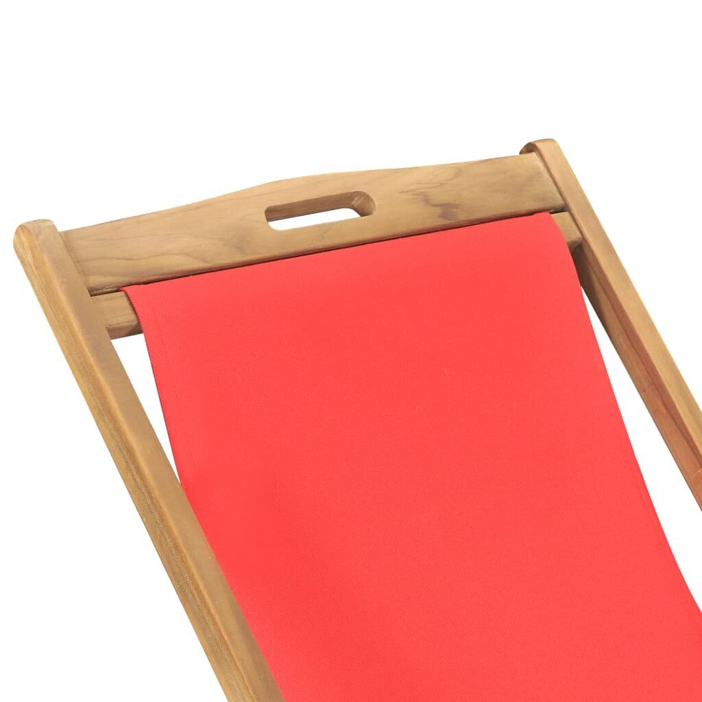 Sulankstoma paplūdimio kėdė, raudona kaina ir informacija | Lauko kėdės, foteliai, pufai | pigu.lt