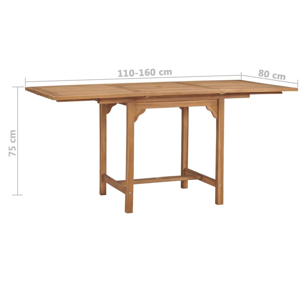 Išskleidžiamas stalas, rudas kaina ir informacija | Lauko stalai, staliukai | pigu.lt