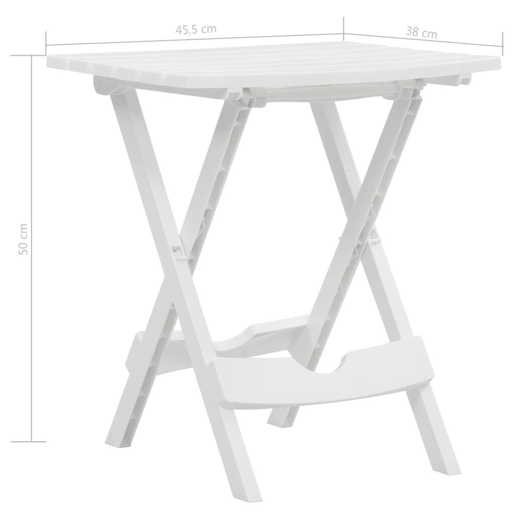Sulankstomas sodo staliukas, 45,5x38,5x50 cm, baltas kaina ir informacija | Lauko stalai, staliukai | pigu.lt
