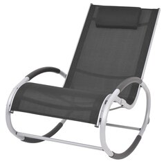 vidaXL Supama lauko kėdė, juodos spalvos, tekstilenas kaina ir informacija | Lauko kėdės, foteliai, pufai | pigu.lt