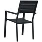 Sodo kėdės, 4vnt., juodos spalvos, HDPE, medienos imitacija kaina ir informacija | Lauko kėdės, foteliai, pufai | pigu.lt