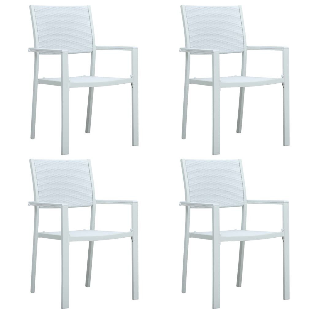 Sodo kėdės, 4 vnt, baltos kaina ir informacija | Lauko kėdės, foteliai, pufai | pigu.lt
