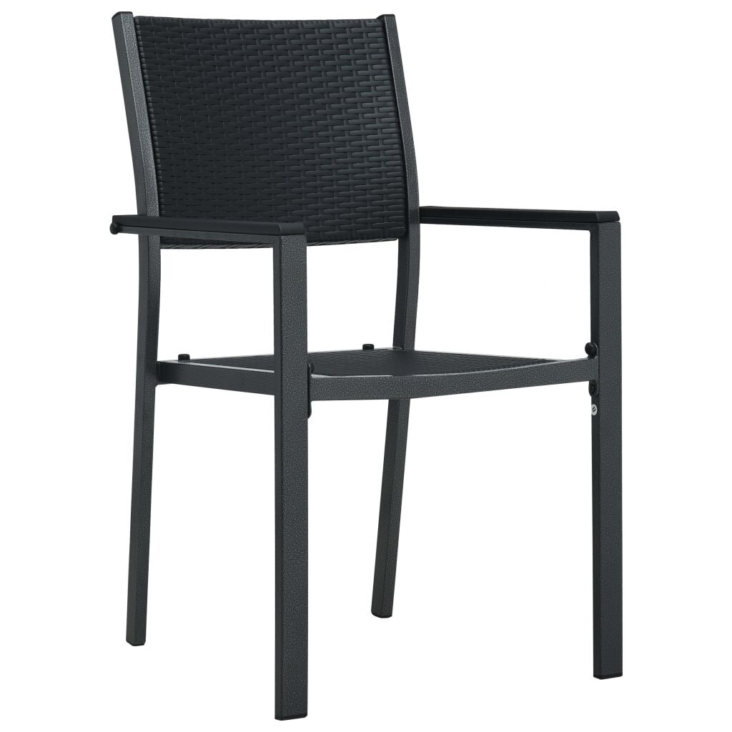 Sodo kėdės, 4vnt., juodos цена и информация | Lauko kėdės, foteliai, pufai | pigu.lt