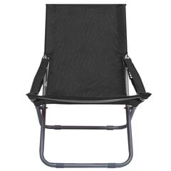 Sulankstomos paplūdimio kėdės, 2vnt., juodos kaina ir informacija | Lauko kėdės, foteliai, pufai | pigu.lt