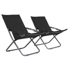 Sulankstomos paplūdimio kėdės, 2vnt., juodos kaina ir informacija | Lauko kėdės, foteliai, pufai | pigu.lt