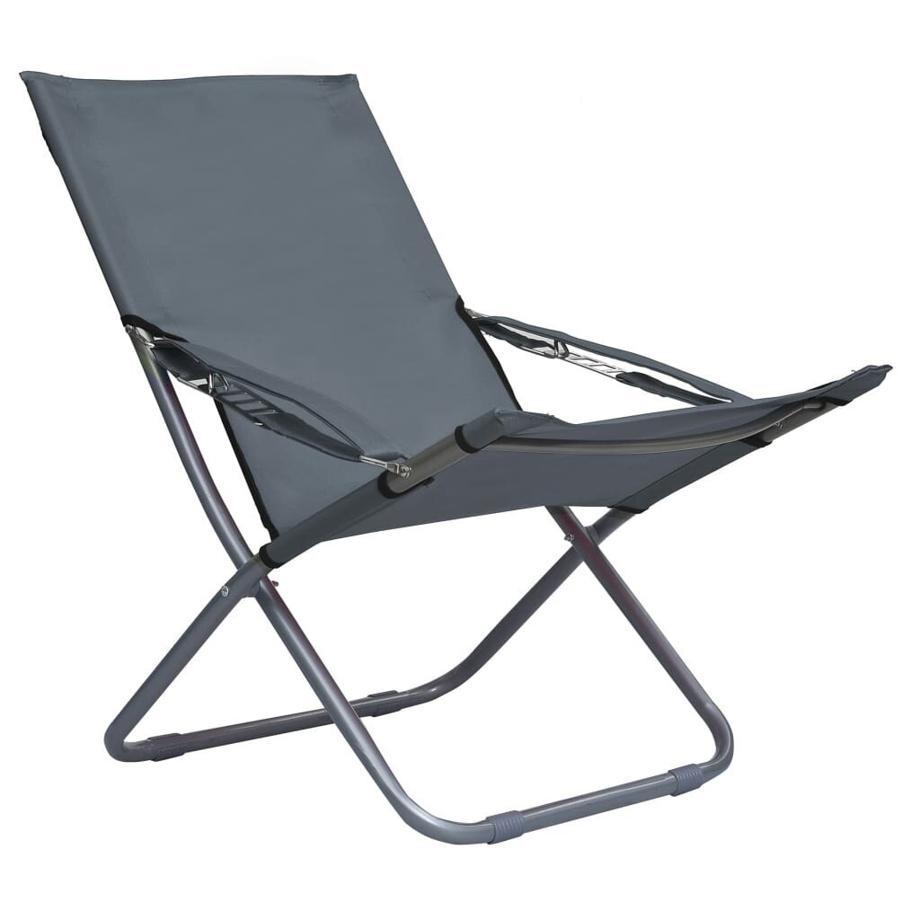 Sulankstomos paplūdimio kėdės, 2vnt., pilkos kaina ir informacija | Lauko kėdės, foteliai, pufai | pigu.lt