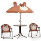 Vaikiškas bistro baldų komplektas su skėčiu, rudas kaina ir informacija | Vaikiški lauko baldai | pigu.lt